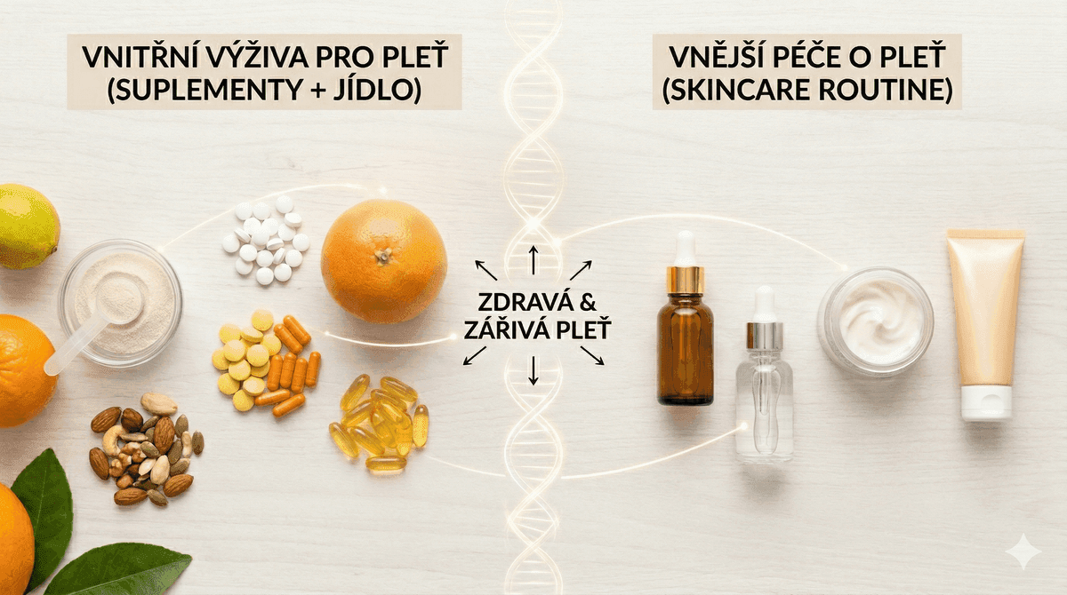 Propojení výživy a skincare – doplňky stravy vedle kosmetických produktů