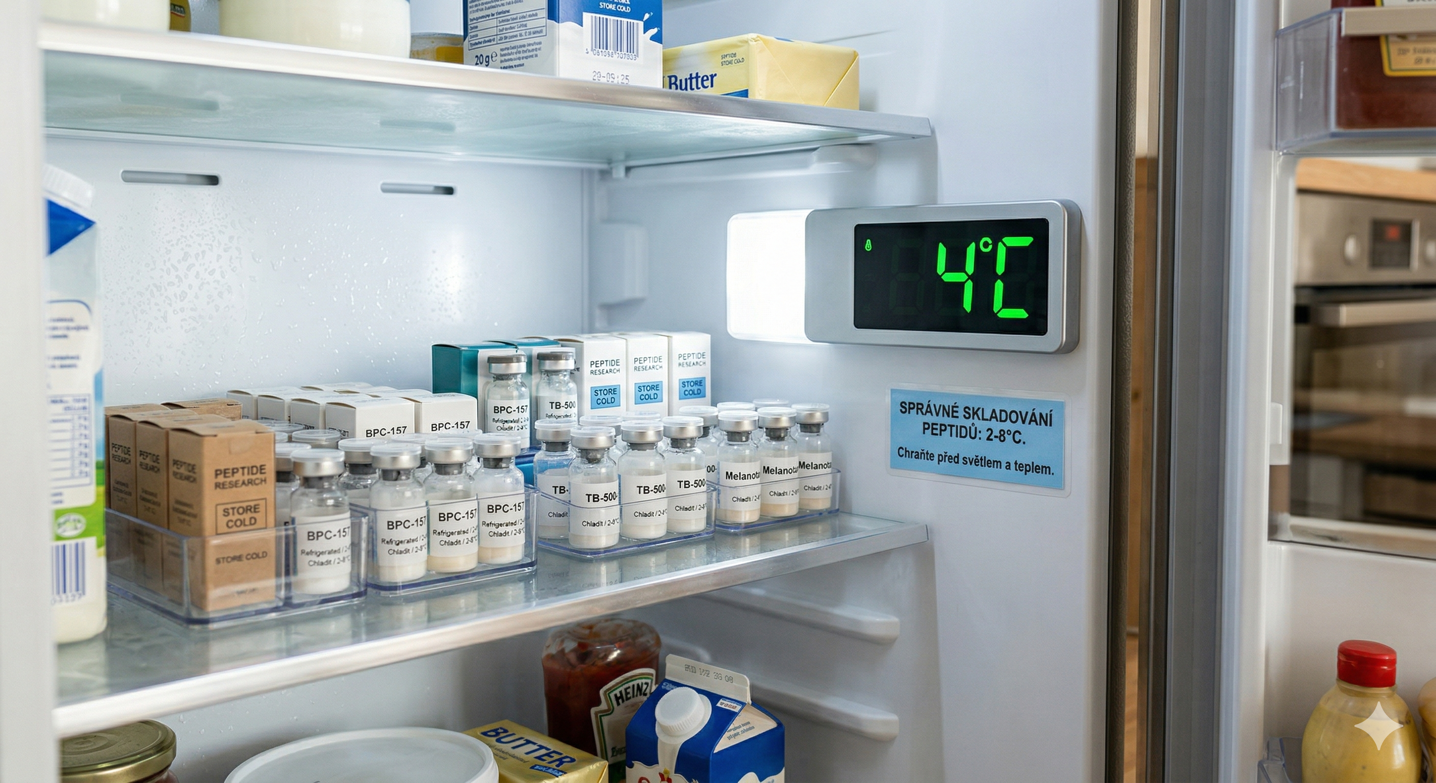 Jak správně skladovat peptidy v kosmetice Správné skladování peptidových sér v chladničce